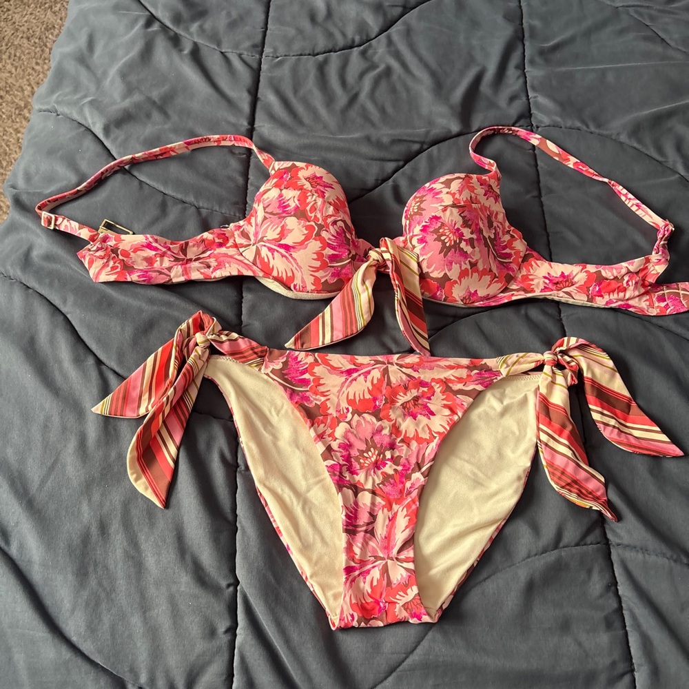 Victoria's Secret Pink and Red Bikini Set